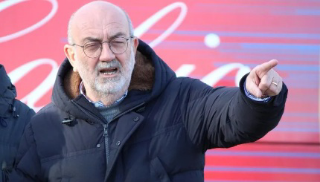 Vittorio Massi all’allenamento della Samb a 11 giorni dal lieve malore